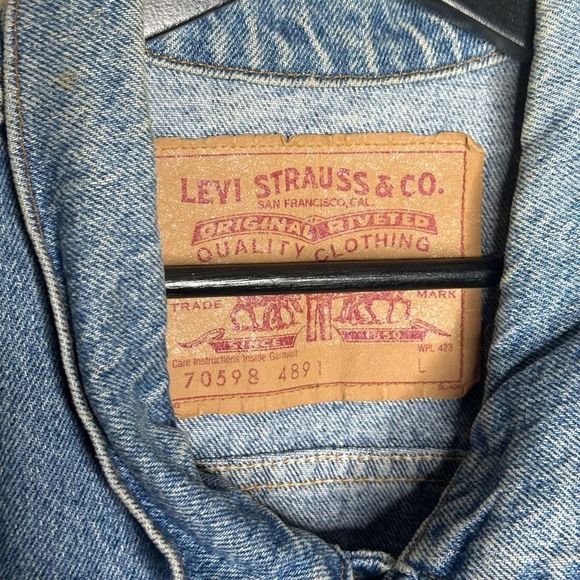 Vintage 90s Levi’s Trucker Jacket Made In USA Large - Picture 7 of 8